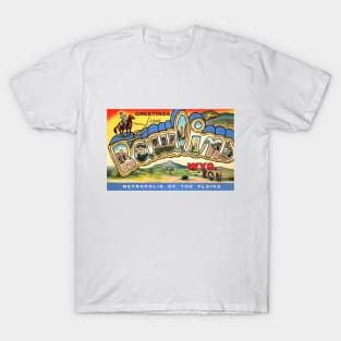 Greetings from Rawlins, Wyoming - Vintage Large Letter Postcard T-Shirt